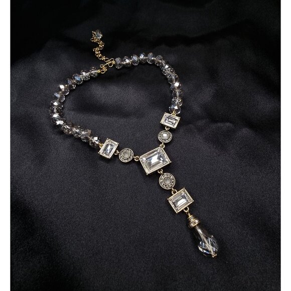 Heidi Daus Statement Necklace With Clear Crystal Accents & Gold-Tone Finish Adju - Picture 1 of 7